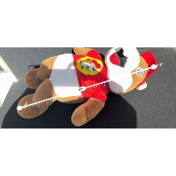 Buc-ees Beaver Plush Toy With Red Shirt & Cap Lg 26" - Picture 7 of 7